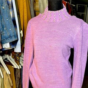 Lilac gem accent turtle neck